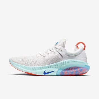 Nike Joyride Run Flyknit - Férfi Futócipő - Fehér/Platina/Világos Mangó/Kék